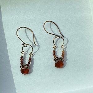Dainty Amber Glass Drop Earrings - Women Jewelry